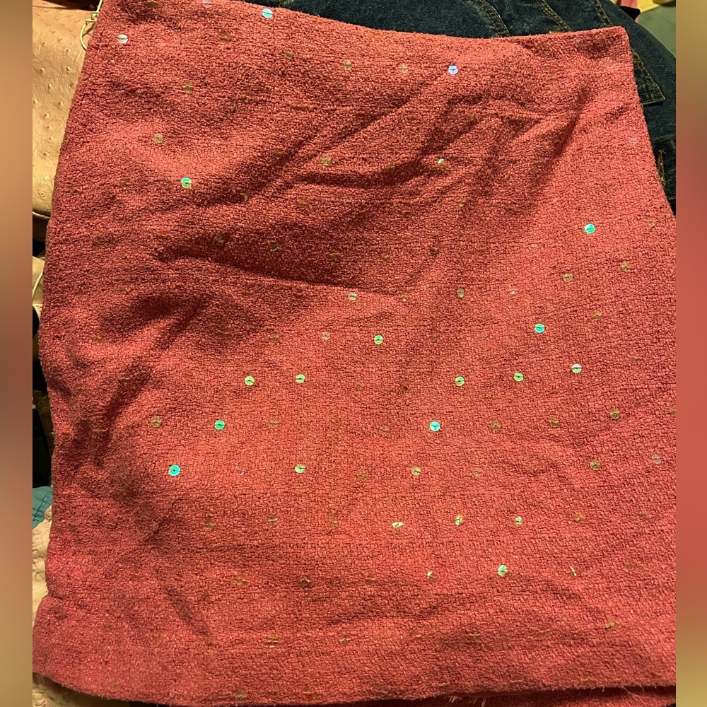 Y2K WDNY Pink Sequin Shift Skirt